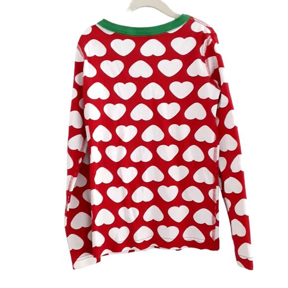 Hanna Andersson Crossover 2 Piece Pajama Set Hearts Red Girls 8 Long Sleeve - Picture 3 of 14